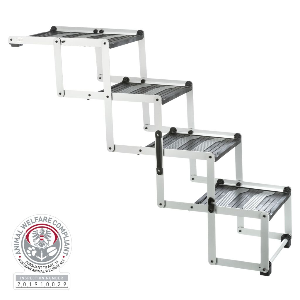4-stufige Falt-Treppe, Aluminium/TPR-Pfoten Feinstes
