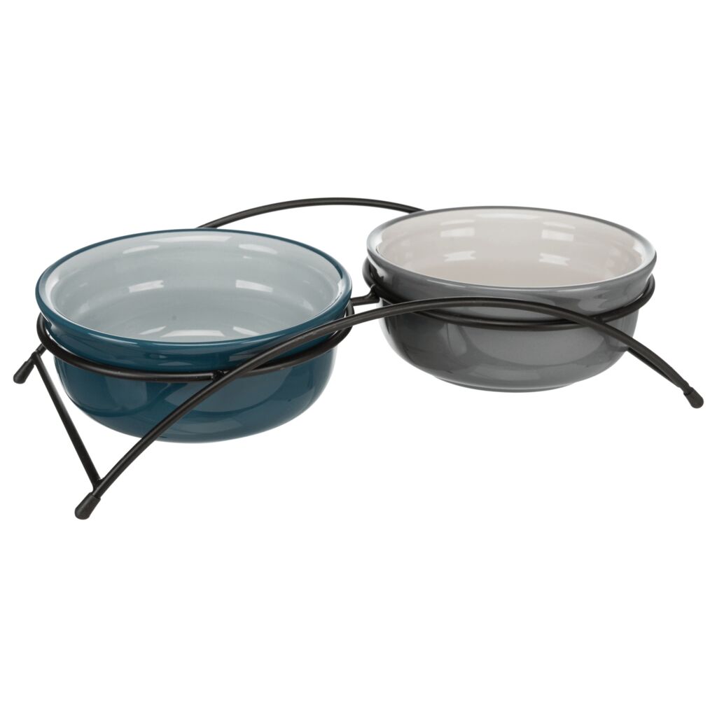 Napf-Set, Keramik/Metall-Pfoten Feinstes