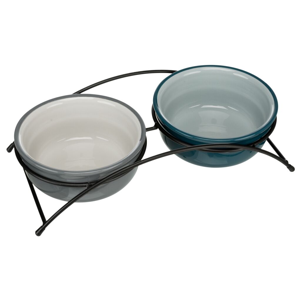 Napf-Set, Keramik/Metall-Pfoten Feinstes