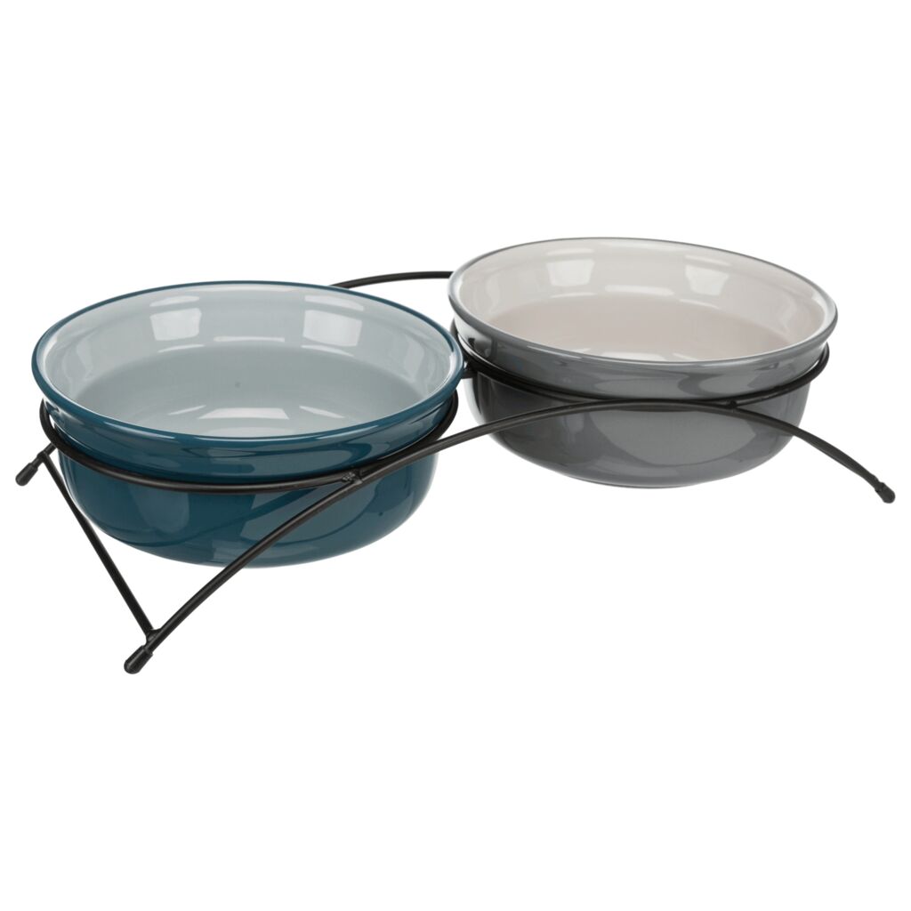 Napf-Set, Keramik/Metall-Pfoten Feinstes