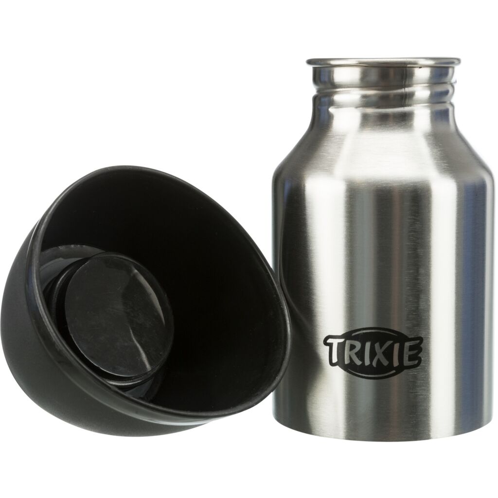 Edelstahl Flasche mit Trinknapf-Pfoten Feinstes