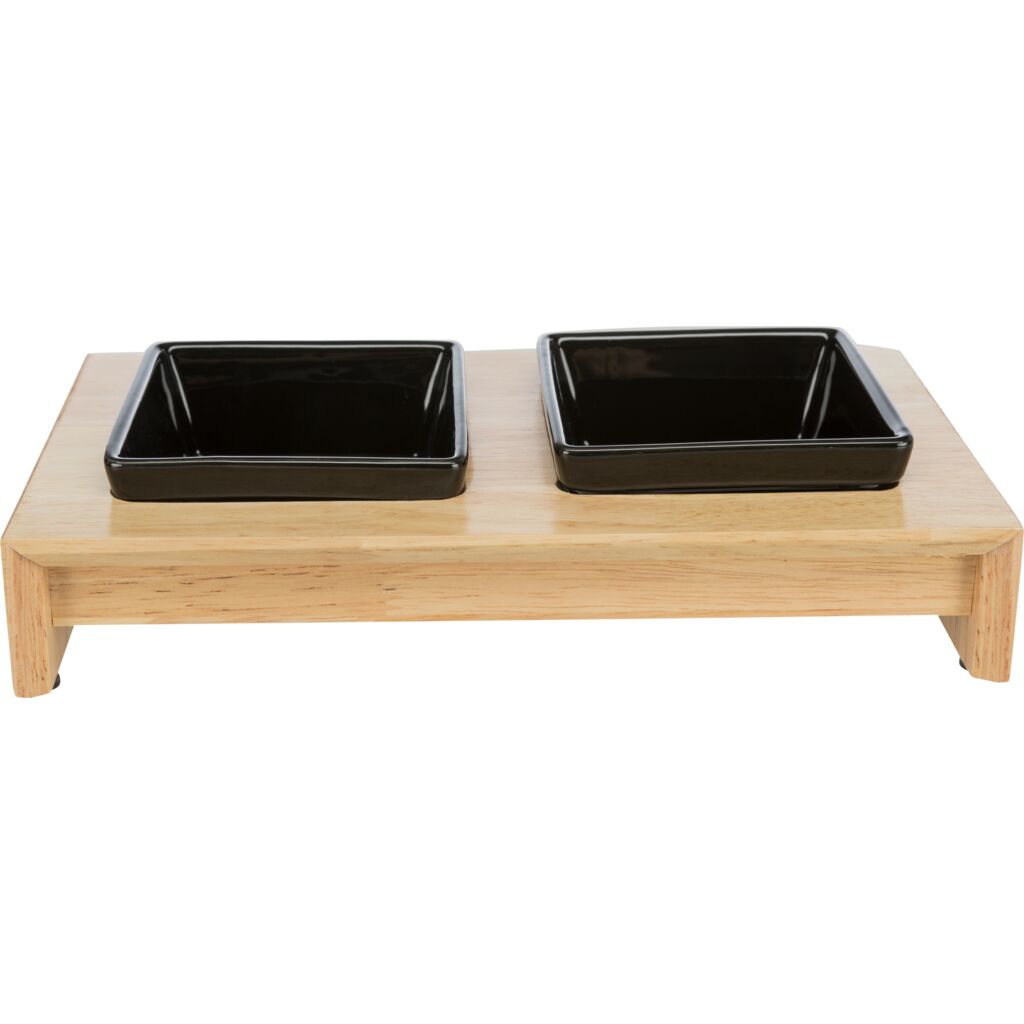 Napf-Set, Keramik/Holz-Pfoten Feinstes