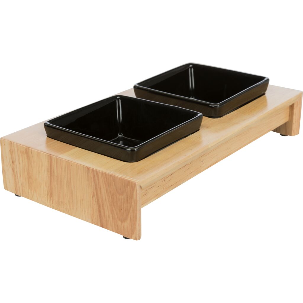 Napf-Set, Keramik/Holz-Pfoten Feinstes
