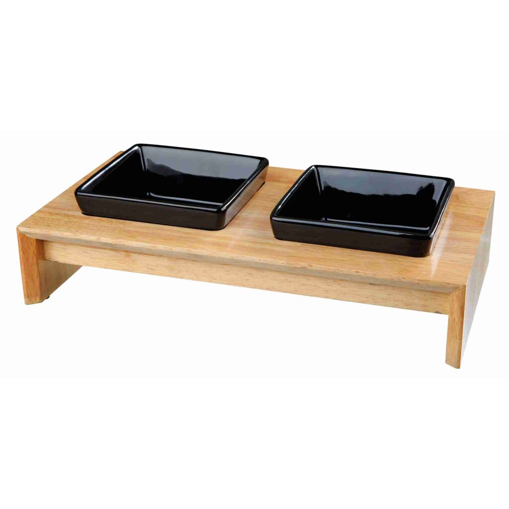 Napf-Set, Keramik/Holz-Pfoten Feinstes