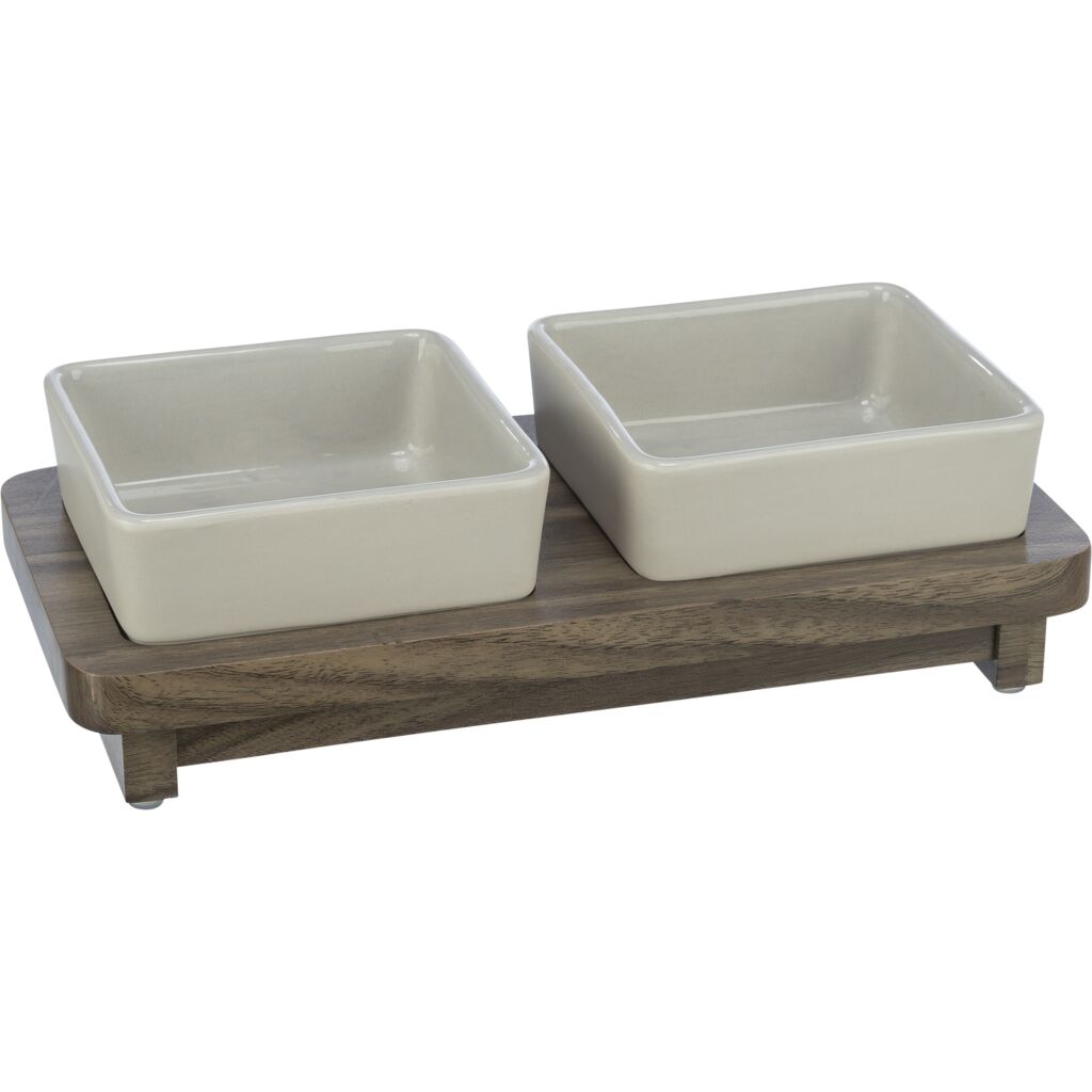 Napf-Set CityStyle, Keramik/MDF-Pfoten Feinstes