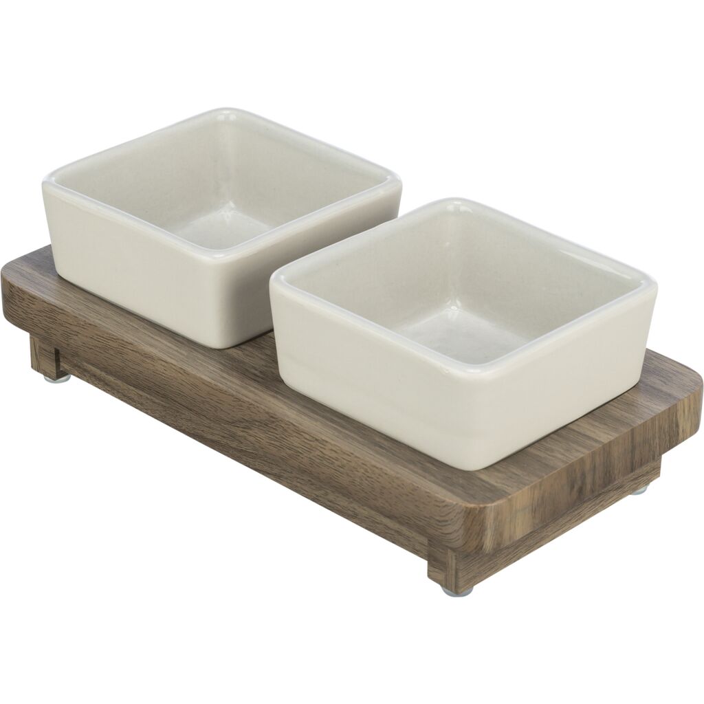 Napf-Set CityStyle, Keramik/MDF-Pfoten Feinstes