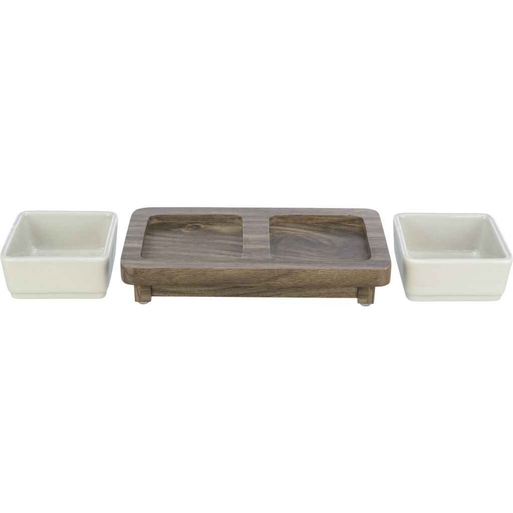 Napf-Set CityStyle, Keramik/MDF-Pfoten Feinstes