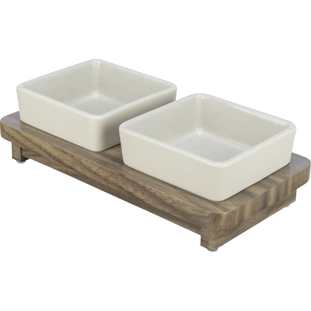 Napf-Set CityStyle, Keramik/MDF-Pfoten Feinstes