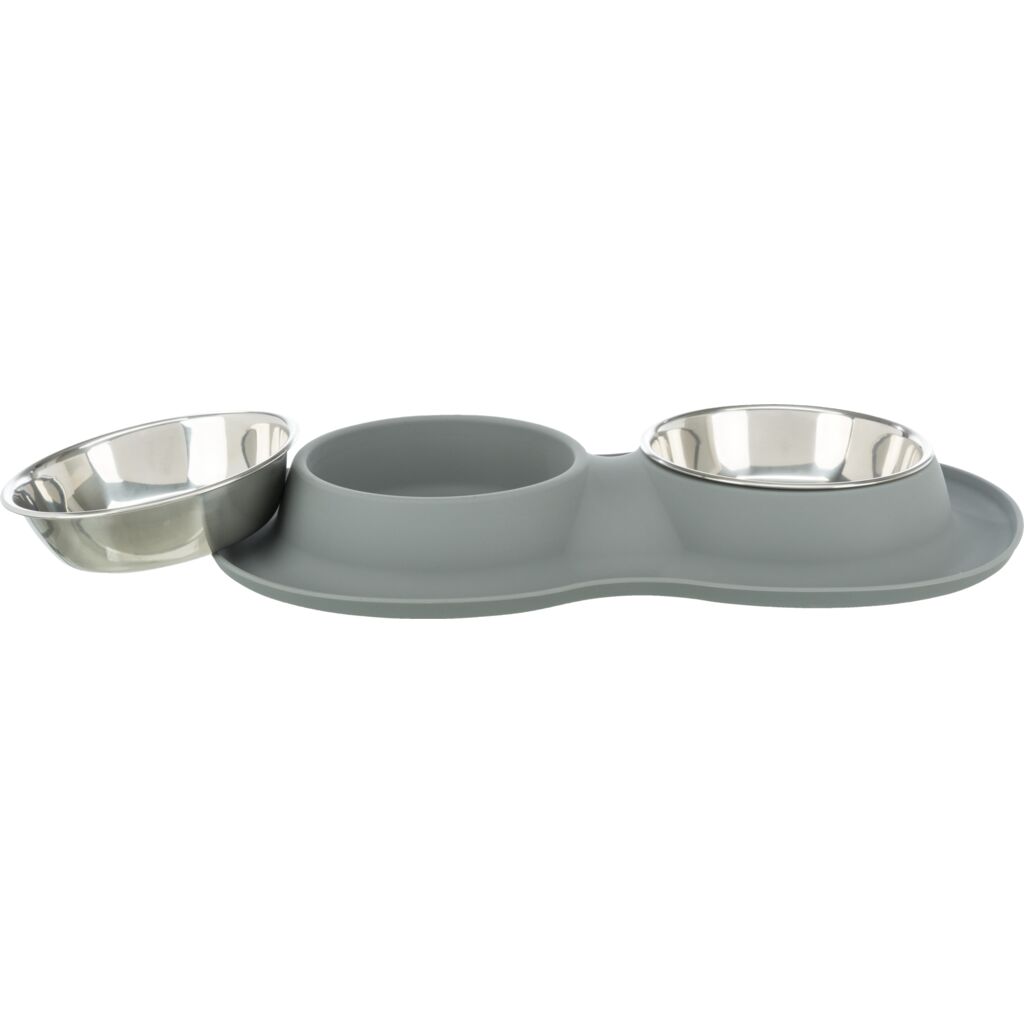 Napf-Set, Silikon/Edelstahl-Pfoten Feinstes