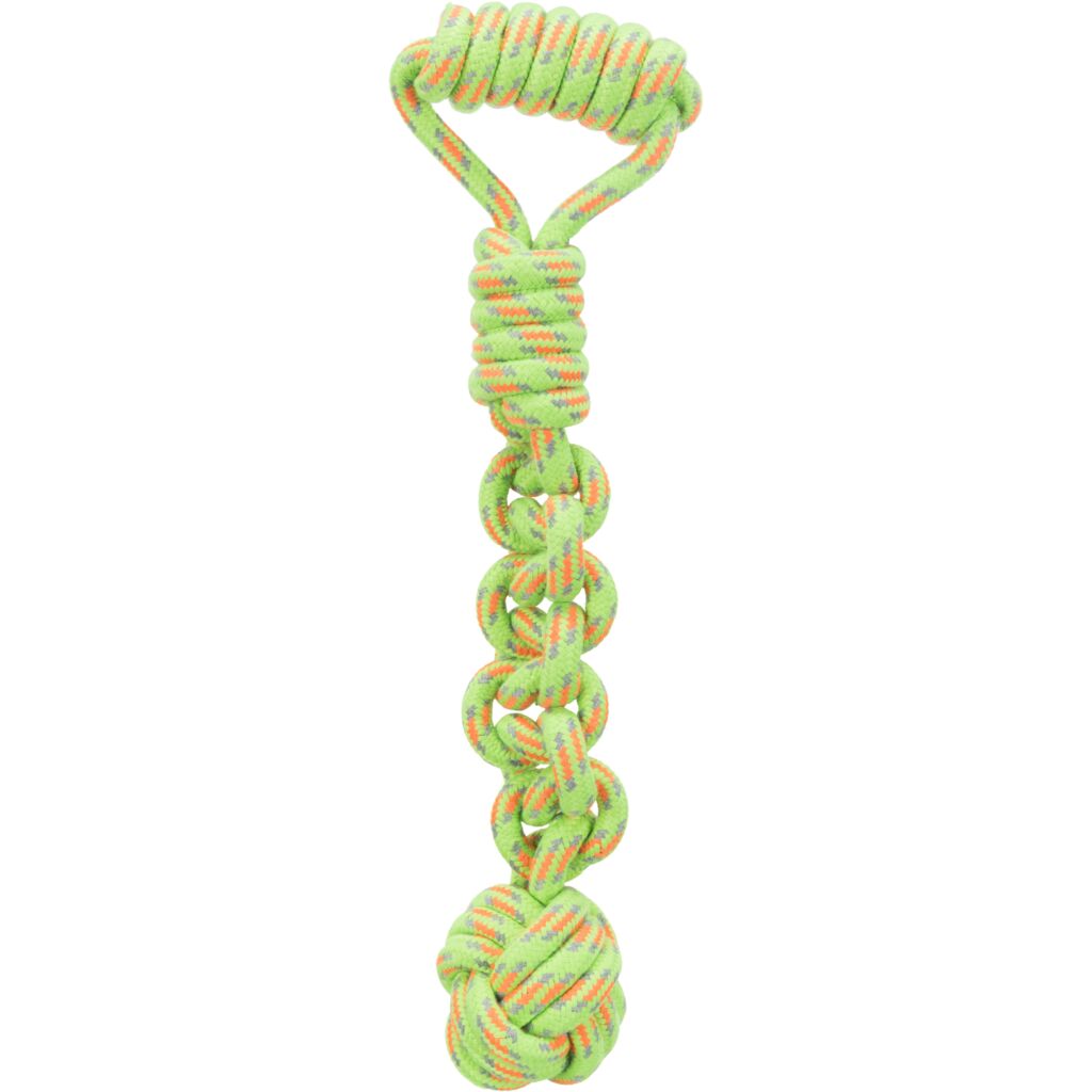 Spieltau mit eingeflochtenem Ball, Baumwolle/Polyester-Pfoten Feinstes