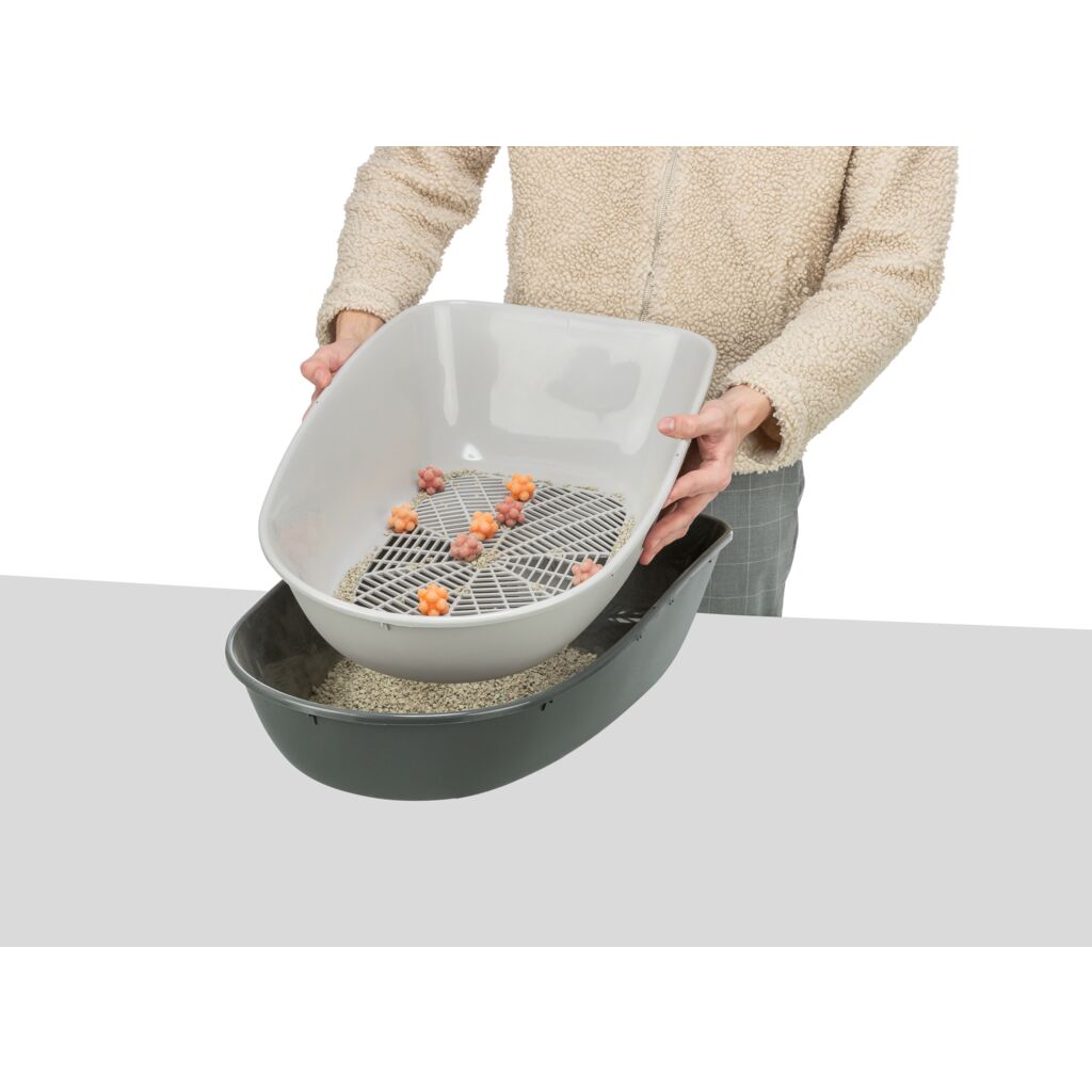 Katzentoilette Berto, 3tlg., mit Trennsystem-Pfoten Feinstes