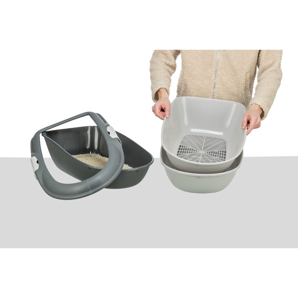 Katzentoilette Berto, 3tlg., mit Trennsystem-Pfoten Feinstes