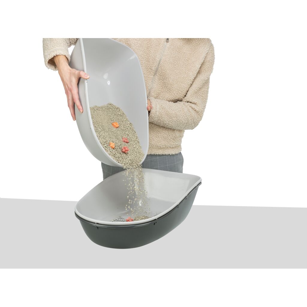 Katzentoilette Berto, 3tlg., mit Trennsystem-Pfoten Feinstes