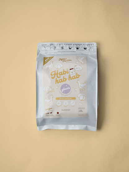 Huhn & Kartoffel „Adult + glänzendes Fell“