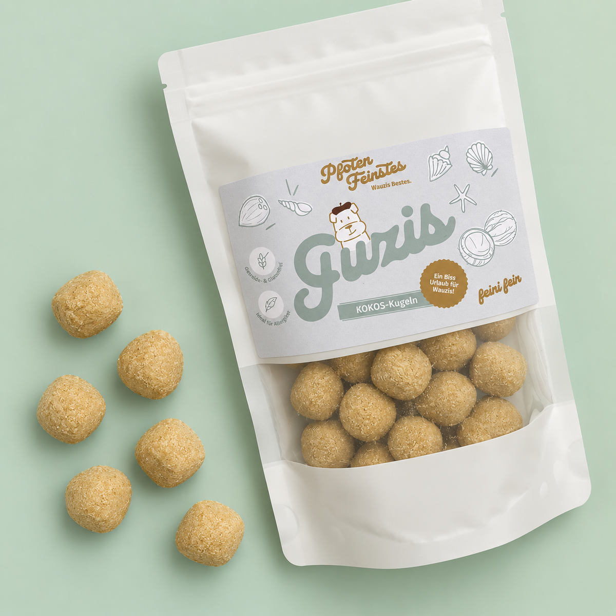 Kleiner vegetarischer Hundesnacks mit Kokos – ideal für Training und als Belohnung - aus Österreich!