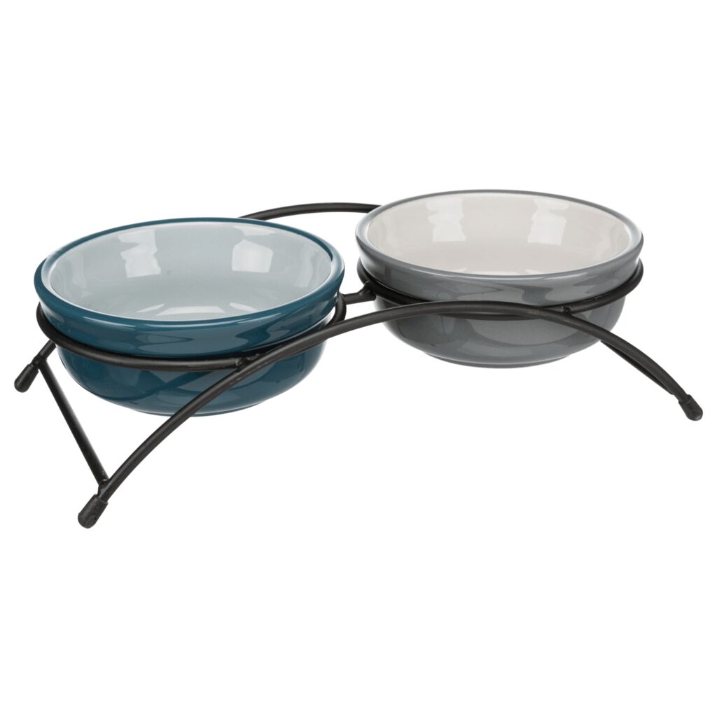 Napf-Set, Keramik/Metall-Pfoten Feinstes