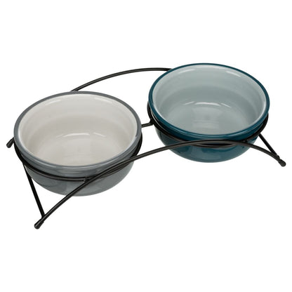 Napf-Set, Keramik/Metall-Pfoten Feinstes