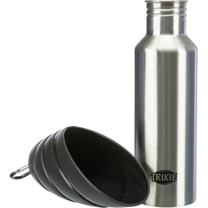 Edelstahl Flasche mit Trinknapf-Pfoten Feinstes