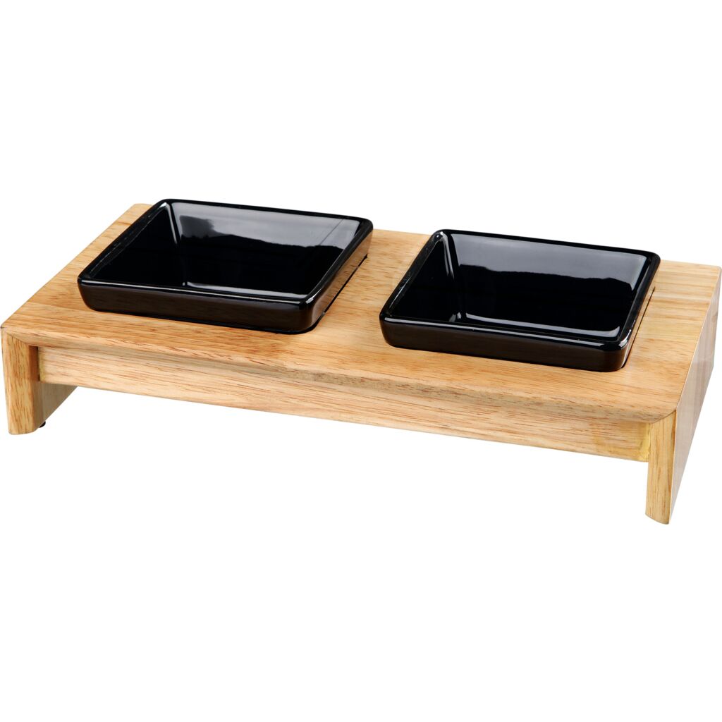 Napf-Set, Keramik/Holz-Pfoten Feinstes