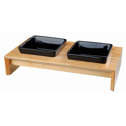 Napf-Set, Keramik/Holz-Pfoten Feinstes