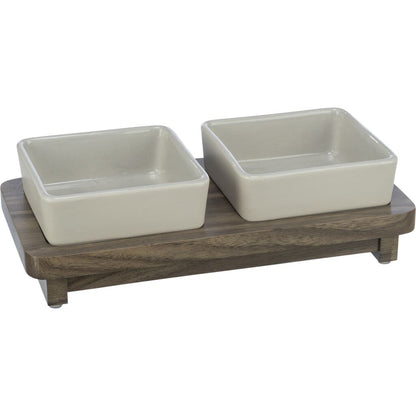Napf-Set CityStyle, Keramik/MDF-Pfoten Feinstes
