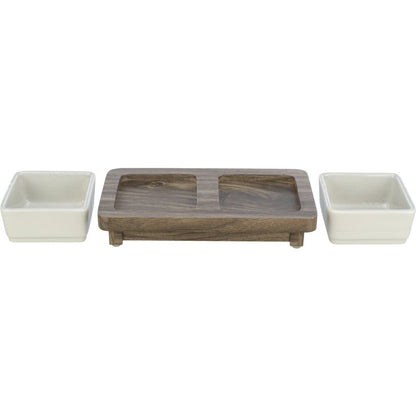 Napf-Set CityStyle, Keramik/MDF-Pfoten Feinstes