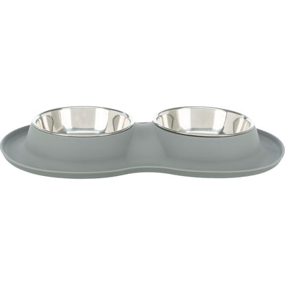 Napf-Set, Silikon/Edelstahl-Pfoten Feinstes