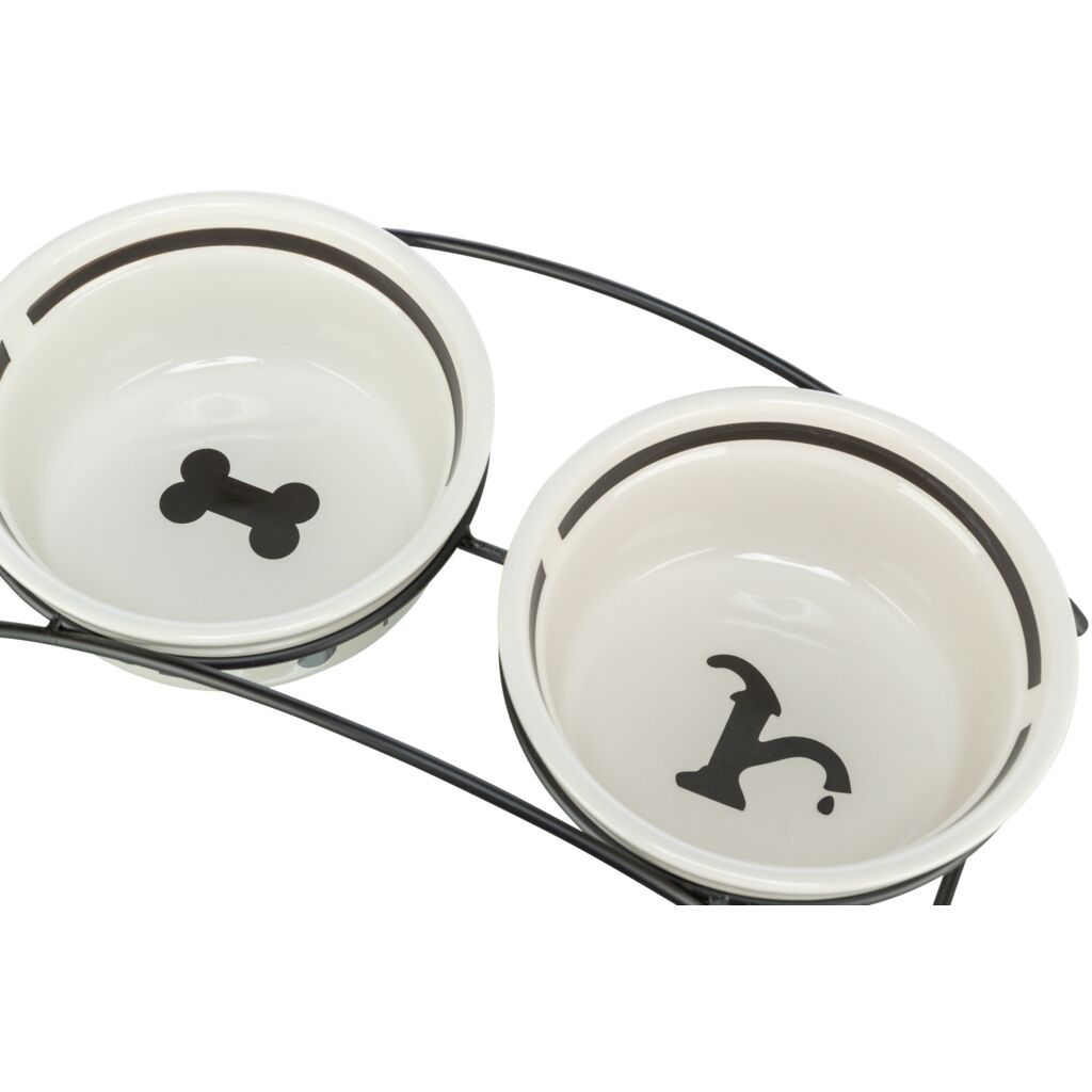 Napf-Set, Keramik/Metall-Pfoten Feinstes