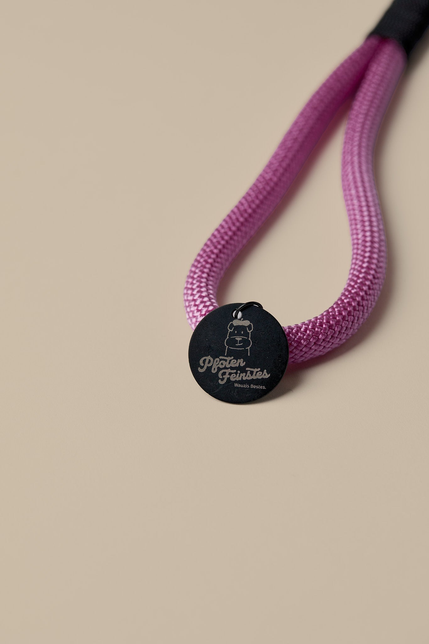  Hundeleine in Rosa und Schwarz – elegante Premium-Leine für mittelgroße und große Hunde, handgefertigt in Österreich